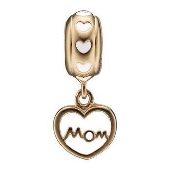 Køb dit  Hængende hjerte med MOM i hvid emalje fra Christina smykker hos Ur-Tid.dk